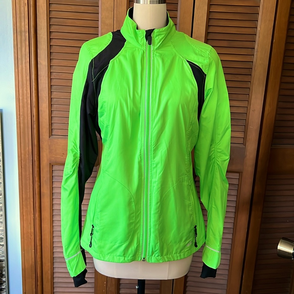 Brooks Shelter Technology running  jacket L large lime green